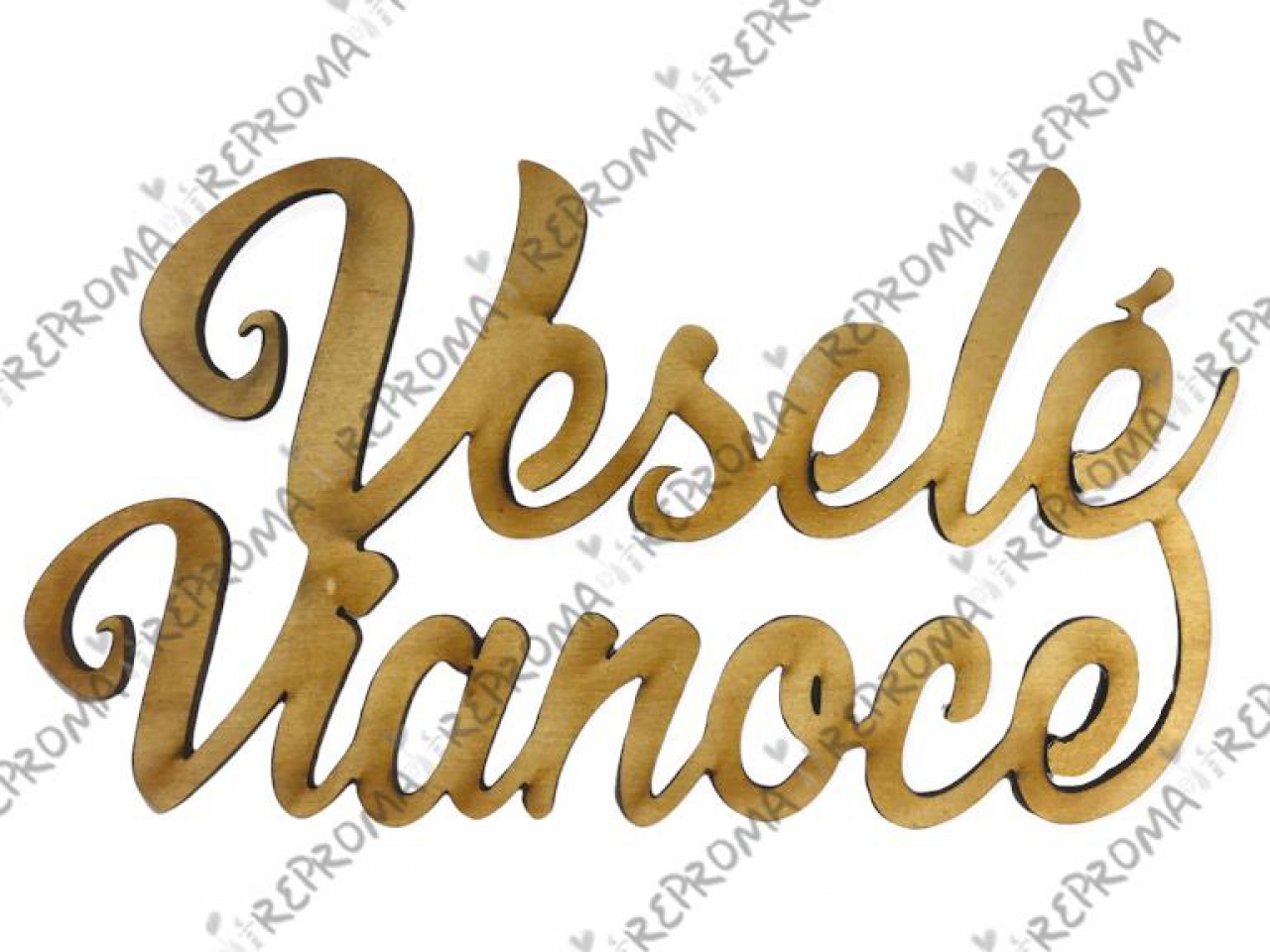 Drevený výrez Veselé Vianoce - 10 cm