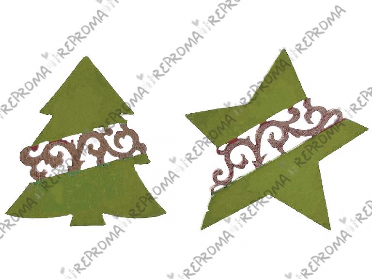 Drevený výrez hviezda 4 cm - zelená
