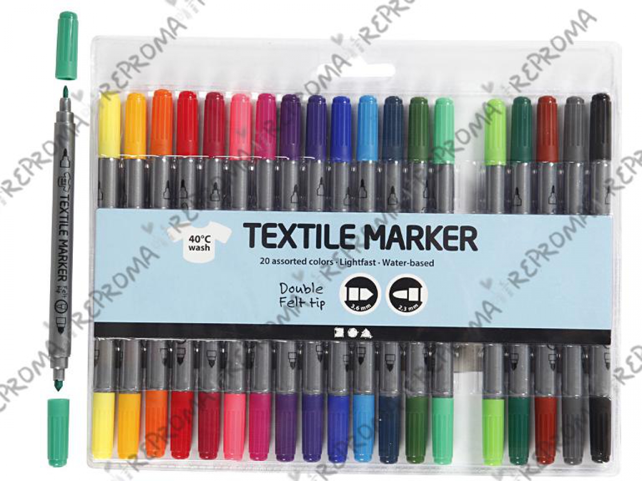 Fixy na textil - sada 20 kusov