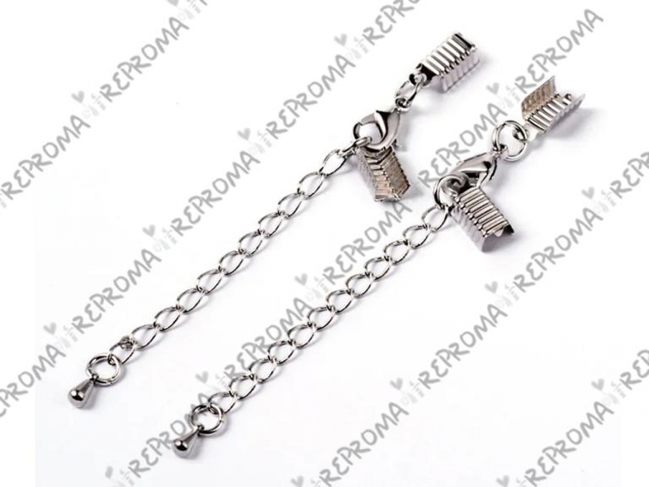 Karabínka s kalotami 12 mm - farba strieborná
