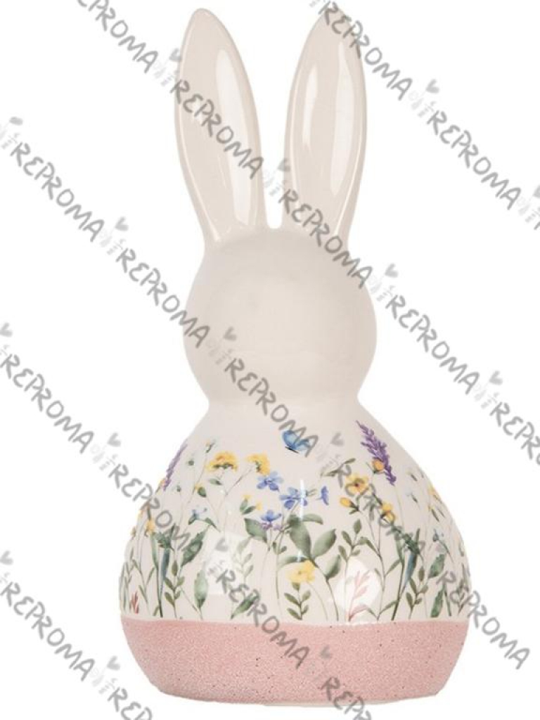 Jarná dekorácia keramický zajac 18 cm - fiori
