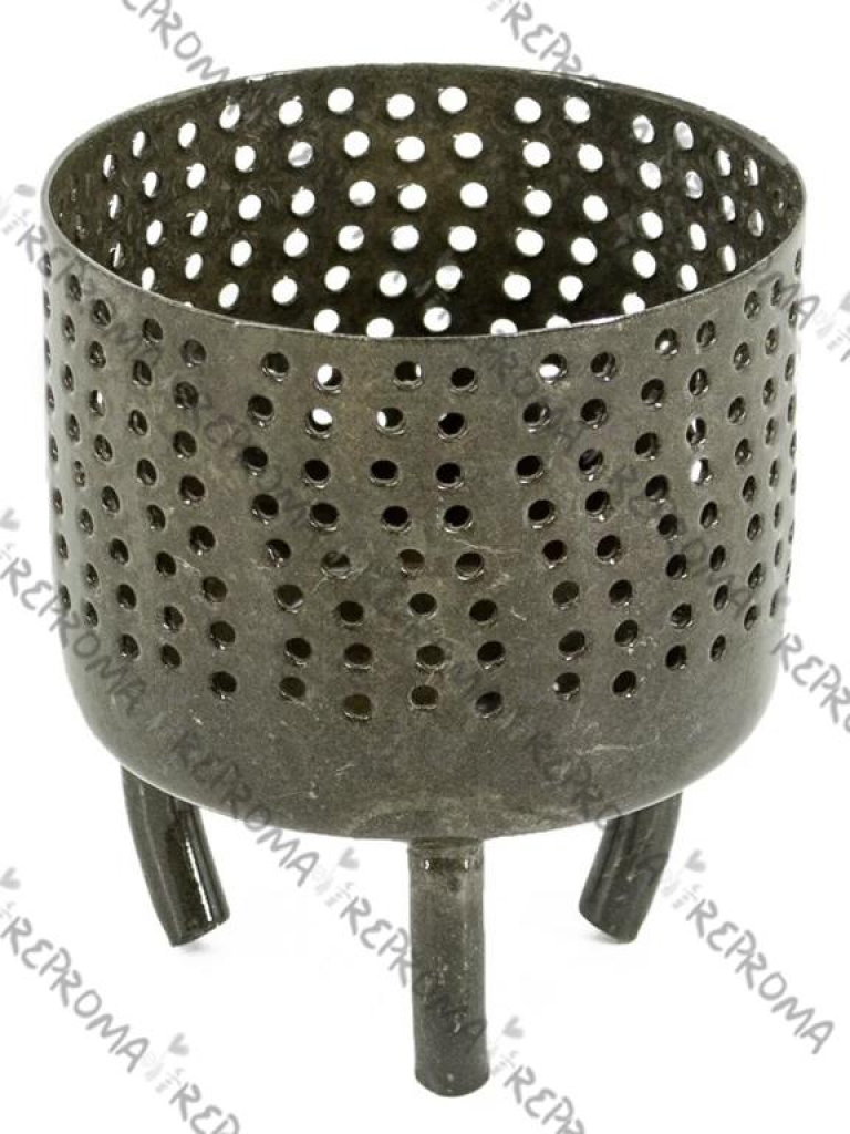 Kovový svietnik na čajovú sviečku 8 cm - vintage oliva