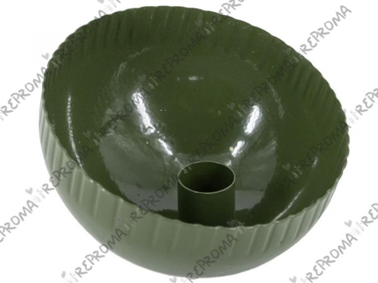 Kovový svietnik na kónickú sviečku 13 cm - oliva