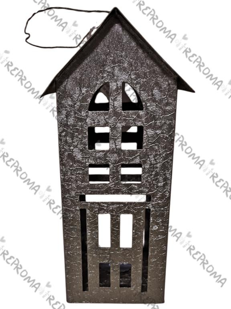 Kovový svietnik domček 15 cm
