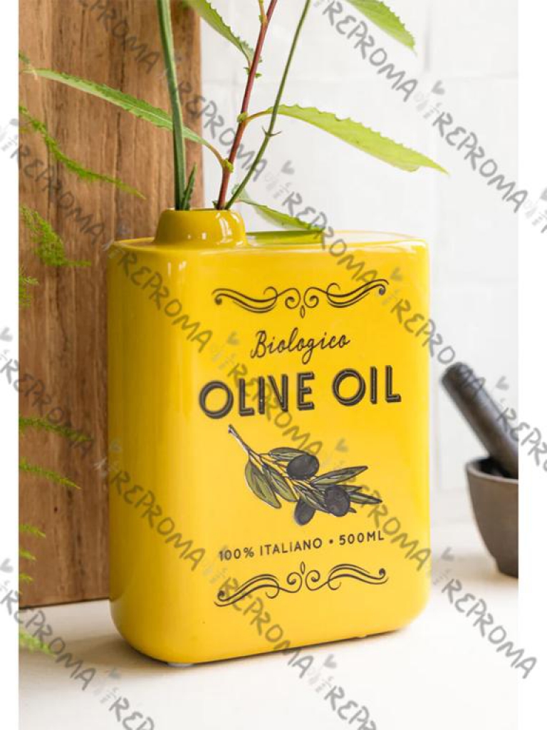 Keramická váza alebo svietnik Olive oil 17 cm