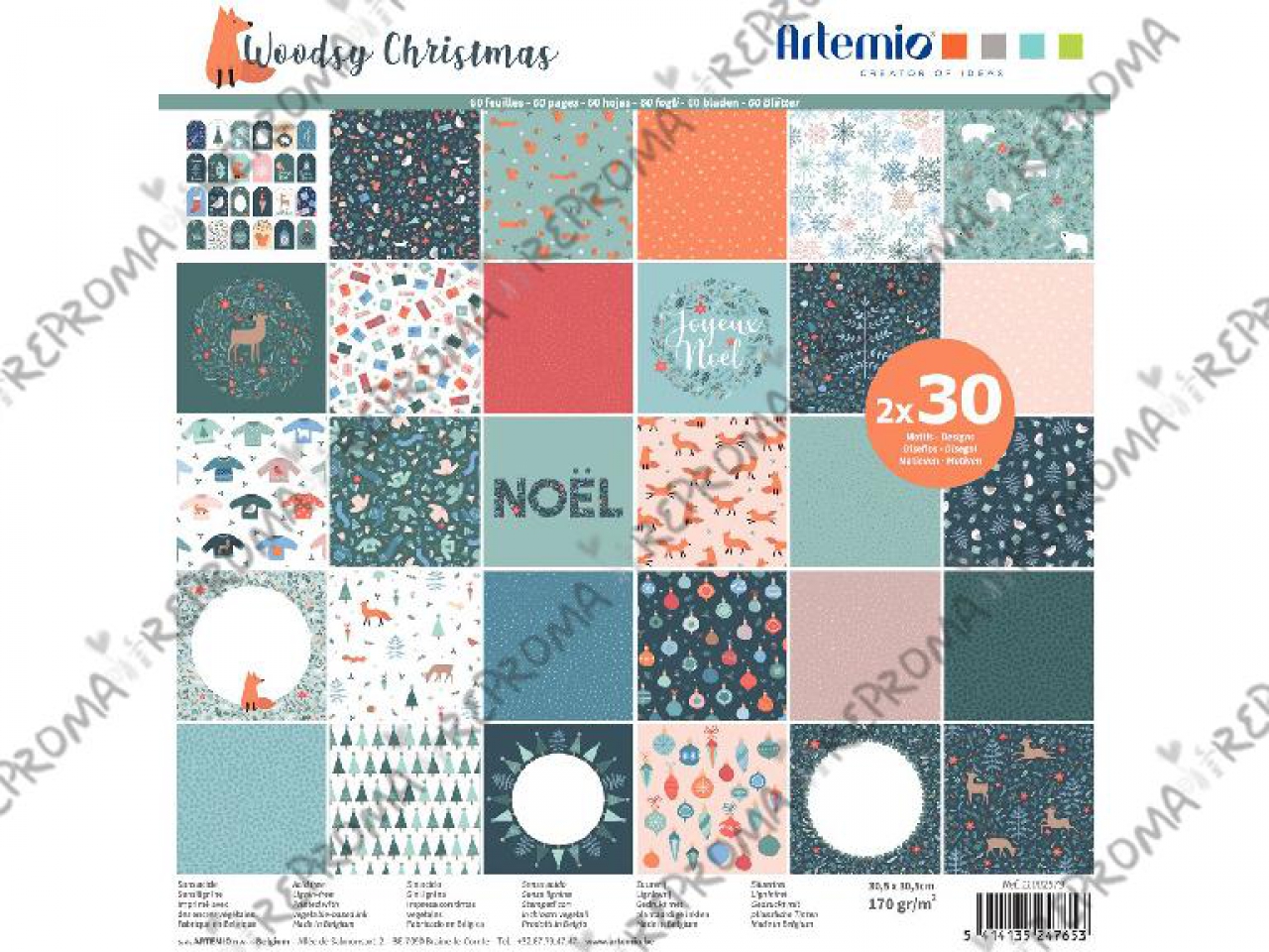 Artemio Sada scrapbookových papierov - Woodsy Christmas