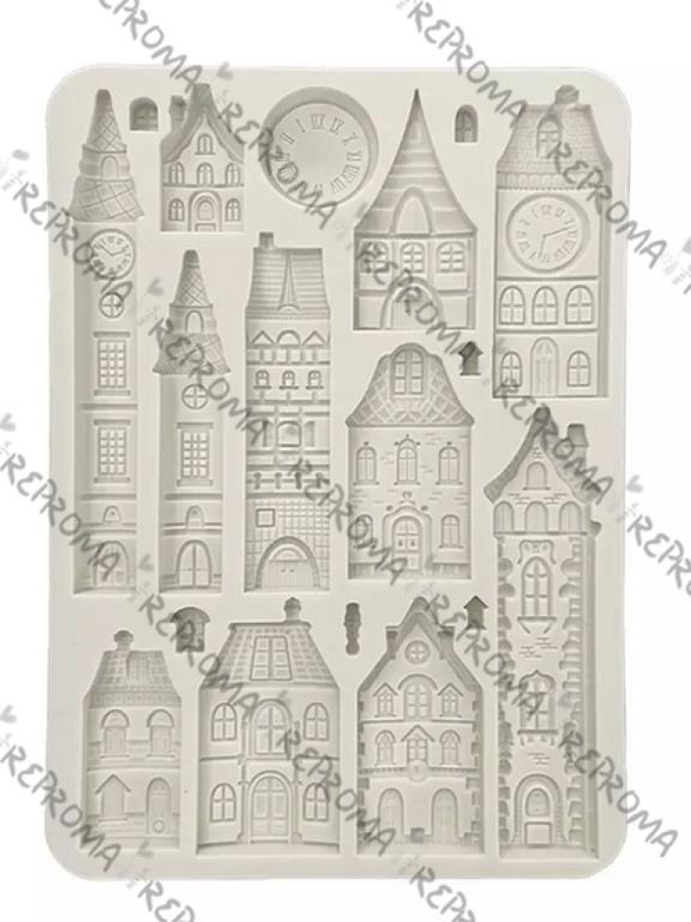 Silikónová odlievacia forma 14 x 21 cm - domčeky