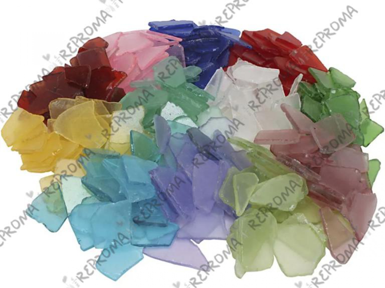 Sklenená mozaika - mix tvarov a farieb mliečne sklo - 3kg