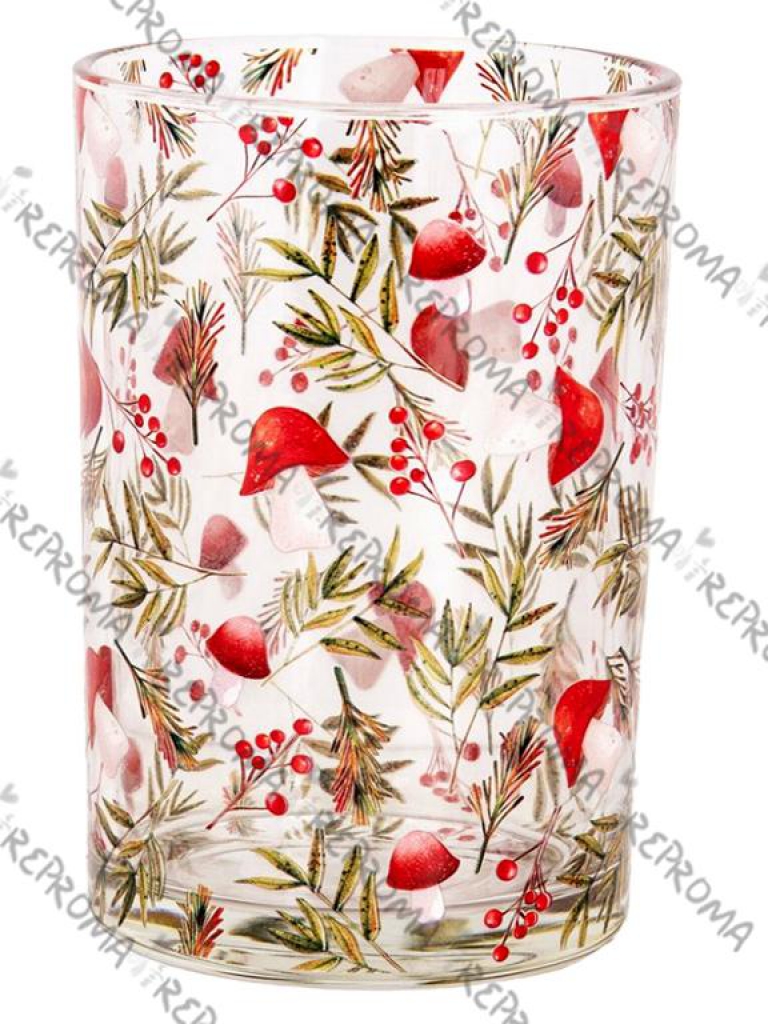 Sklenený svietnik Mushrooms Ø 12×18 cm – Clayre & Eef