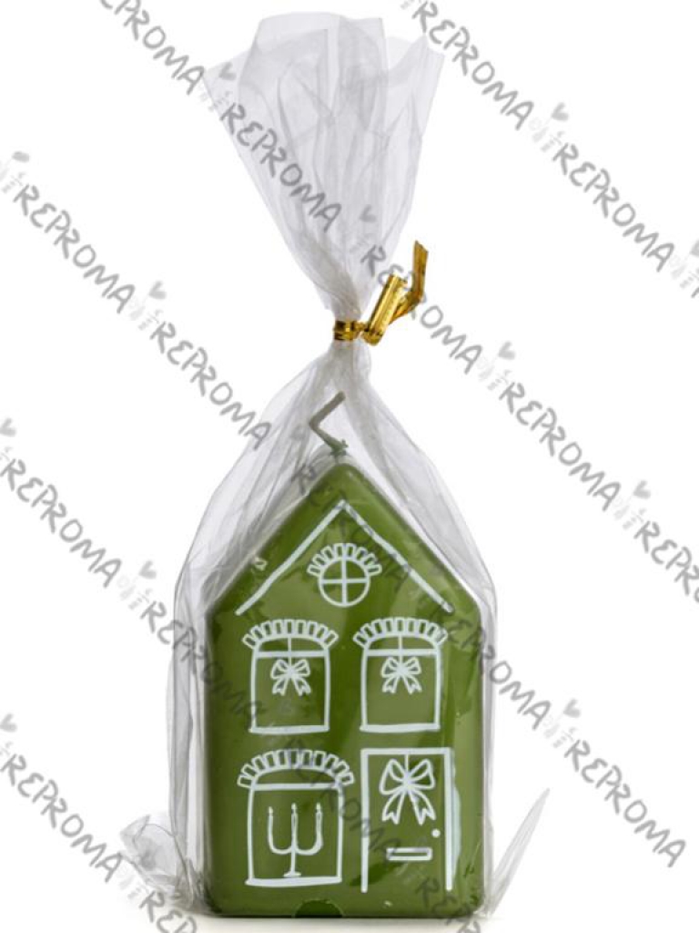 Prémiová vianočná sviečka domček 9 cm - 40 hodinová