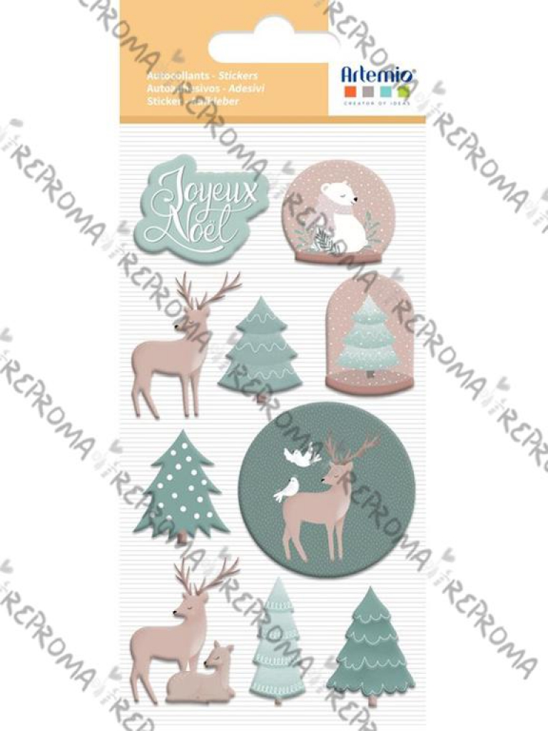 Vianočné nálepky 3D puffy Let it snow